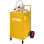 VEVOR Fuel Caddy Fuel Storage Tank 30 Gallon 4 Wheels with Manuel Pump, Yellow