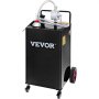 VEVOR Fuel Caddy Fuel Storage Tank 35 Gallon 4 Wheels with Manuel Pump, Black