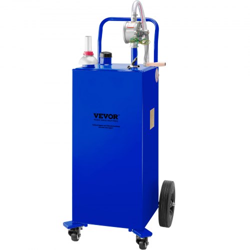 

VEVOR 114L Fuel Caddy, Gas Storage Tank & 4 Wheels, with Manuel Transfer Pump, Gasoline Diesel Fuel Container for Cars, Lawn Mowers, ATVs, Boats, More, Blue