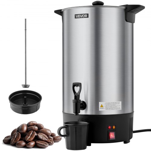 

VEVOR Commercial Coffee Urn, 100 Cup 15 L Hot Beverage Dispenser with Dripless Faucet, Quick-Brewing Stainless Steel Large Commercial Coffee Maker, for Catering, Business, Party, Church & Restaurant