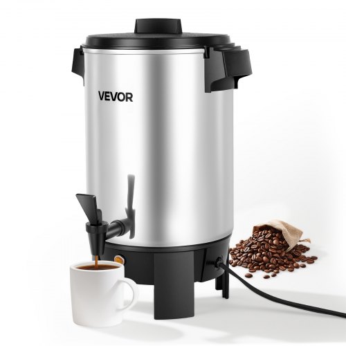 

VEVOR Commercial Coffee Urn, 30 Cup 152oz Hot Beverage Dispenser with Dripless Faucet, 1090W Quick-Brewing Coffee Maker, Automatic Temperature Control, for Catering, Party, Church & Restaurant