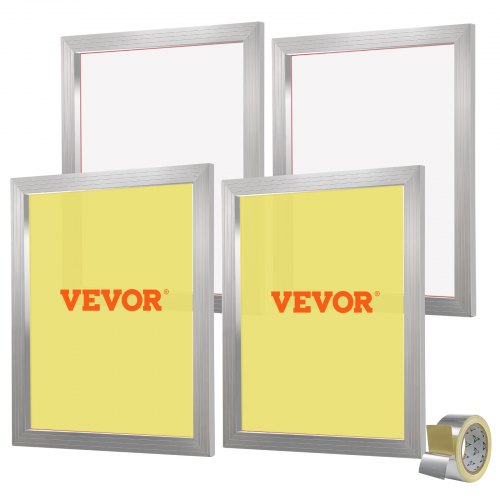 

VEVOR Screen Printing Kit, 4 Pieces Aluminum Silk Screen Printing Frames, 20x24inch Silk Screen Printing Frame with 355 Count Mesh, High Tension Nylon Mesh and Sealing Tape for T-shirts DIY Printing