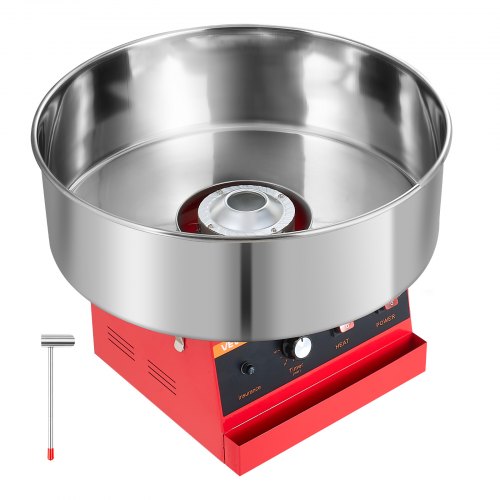 VEVOR Cotton Candy Machine Commercial 1000W Electric Candy Floss Maker Red, Ideal for Home, Carnival, Birthday, Family Party, Easy Use with 20.5 in St