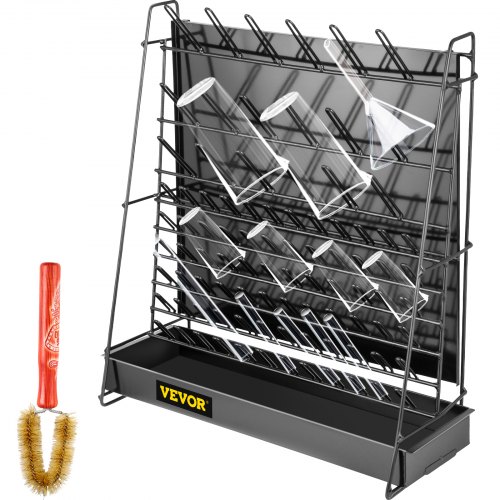 

VEVOR Drying Rack for Lab, 90 Pegs Lab Glassware Rack Steel Wire Glassware Drying Rack Wall-Mount/Free-Standing Detachable Pegs Lab Glass Drying Rack Black Cleaning Frame for School Laboratory