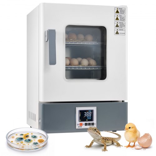 VEVOR Laboratory Incubator 5.3 Gal / 20 L Microbiological Lab Incubator, For Petri Dishes, Room Temp+41℉ to 158℉ PID Temperature Control, with Digital Panel and Glass Door, Constant Temperature