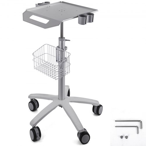 Mobile Rolling Medical Trolley For Ultrasound Imaging Scanner Cart Lab W/basket