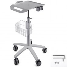 Mobile Rolling Medical Trolley For Ultrasound Imaging Scanner Cart Lab W/basket