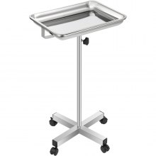 Mayo Stand Medical Trolley w/ Adjustable Height 32-51In for Laboratory Salon