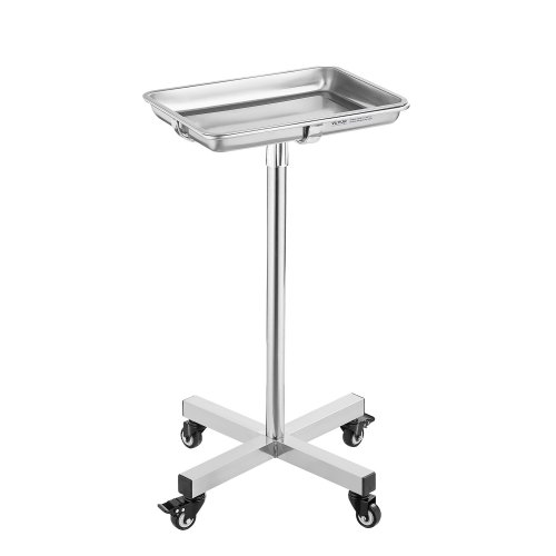 

VEVOR Mobile Mayo Stand Stainless Steel Mayo Tray 25.2-39.8" with Removable Tray