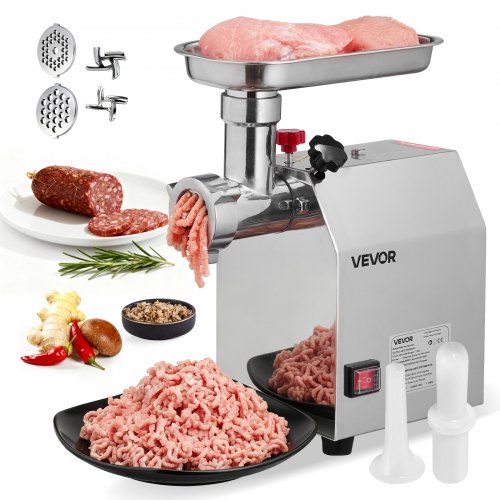 

VEVOR Electric Meat Grinder, 4.5 Lbs/Min Capacity, Countertop Industrial Meat Mincer w/ Blade, Grinding Plate, Sausage Maker, Stainless Steel Commercial Meat Grinder for Kitchen Restaurant