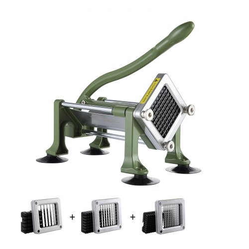 

VEVOR French Fry Cutter, Potato Slicer with 1/2" 3/8" 1/4" Stainless Steel Blades, Manual Potato Cutter Chopper with Suction Cups, Great for Potato, French Fries, Cucumber, Vegetables, Carrot