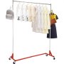 VEVOR Clothes Rack Coat Stand Adjustable Garment Rolling Hanger Single Rail