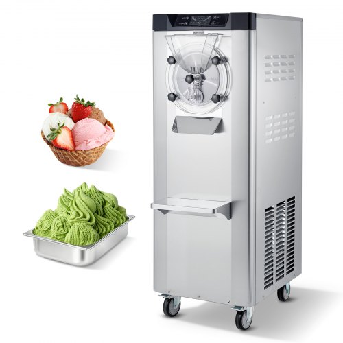 

VEVOR Commercial Hard Ice Cream Machine, 2400W 3.17 to 5.28 Gallons per Hour, Gelato Hard Serve Ice Cream Maker with 10L 304 Stainless Steel Cylinder, Auto Clean LED Panel for Snack Bar Restaurants