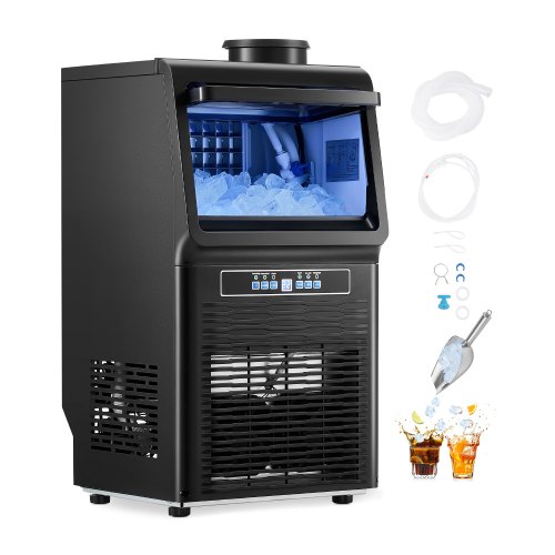 

VEVOR Commercial Ice Maker Machine, 70lbs/24H Ice Maker Machine with 12lbs Storage Capacity, 36 Ice Cubes in 15 Minutes, LED Digital Display Freestanding Self-Cleaning for Bar Office Restaurant