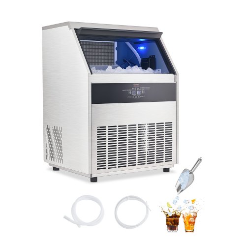 

VEVOR 440lbs/24H Commercial Ice Maker, 160 Ice Cubes in 15 Minutes, Freestanding Ice Maker Machine with 88lbs Large Storage Capacity for Bar Office Restaurant, with LED Digital Display & Self-Cleaning
