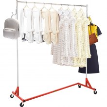 VEVOR Z Base Clothes Rack Garment Adjustable Clothing Rolling Stand Shelf
