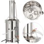 20l/h Lab Pure Water Distiller Stainless Moonshine Easy Install And No Leakage