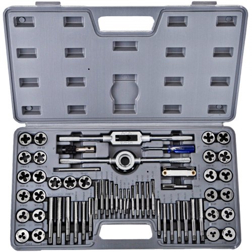 Vevor Tap And Die Set Tap Set Metric And Sae 60 Pcs For Create Or Repair Threads