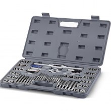 VEVOR Tap and Die Set, 60 PCS Tap Set Metric and Sae with Metal Storage Case, Carbon Steel pipe threader for Internal and External, Tap & Die Sets Used for Create New Threads or Repair Damaged Threads