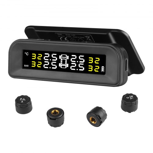 

VEVOR RV Tire Pressure Monitoring System Real Time Solar Trailer TPMS 4 Sensors