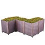 VEVOR Plastic Raised Garden Bed Flower Box Kit 20.5" Brown Rattan Style Set of 5