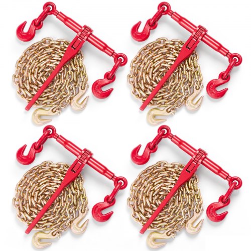 VEVOR Chain and Binder Kit 3/8in-1/2in, Ratchet Load Binders 9215lbs Working Strength, Ratchet Binde