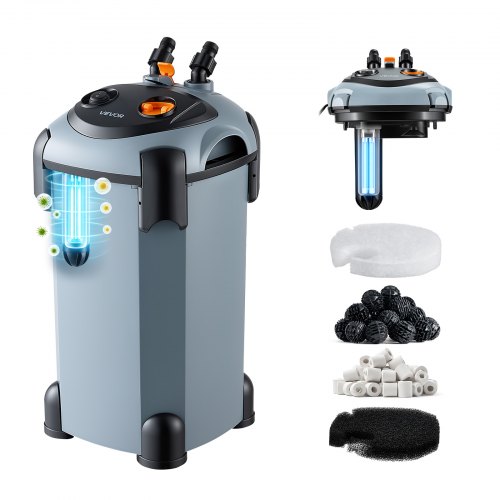 VEVOR Canister Filter 317 GPH 3-Stage External Aquarium Filter Copper Motor, for Fish Tanks, Aquariums, Adjustable Flow, Leak Protection, Powerful Water Circulation Cleaning Machine, Quite Operation