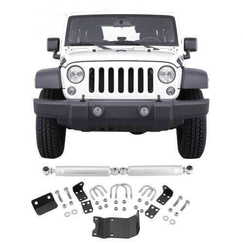 

VEVOR Dual Steering Stabilizer, for 2007-2018 Jeep Wrangler JK, Dual Steering Stabilizer Kit Fits with 2 Inches of Suspension Lift or Higher, Enhanced Control & Reduced Vibration, Easy Installation