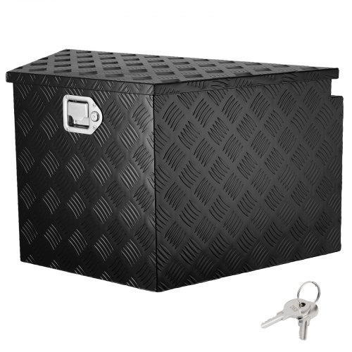 

VEVOR Trailer Tongue Box, Aluminum Alloy Diamond Plate Tongue Box Tool Chest, Heavy Duty Trailer Box Storage with Lock and Keys, Utility Trailer Tongue Box for Pickup Truck, RV, Trailer, 33"x19"x18