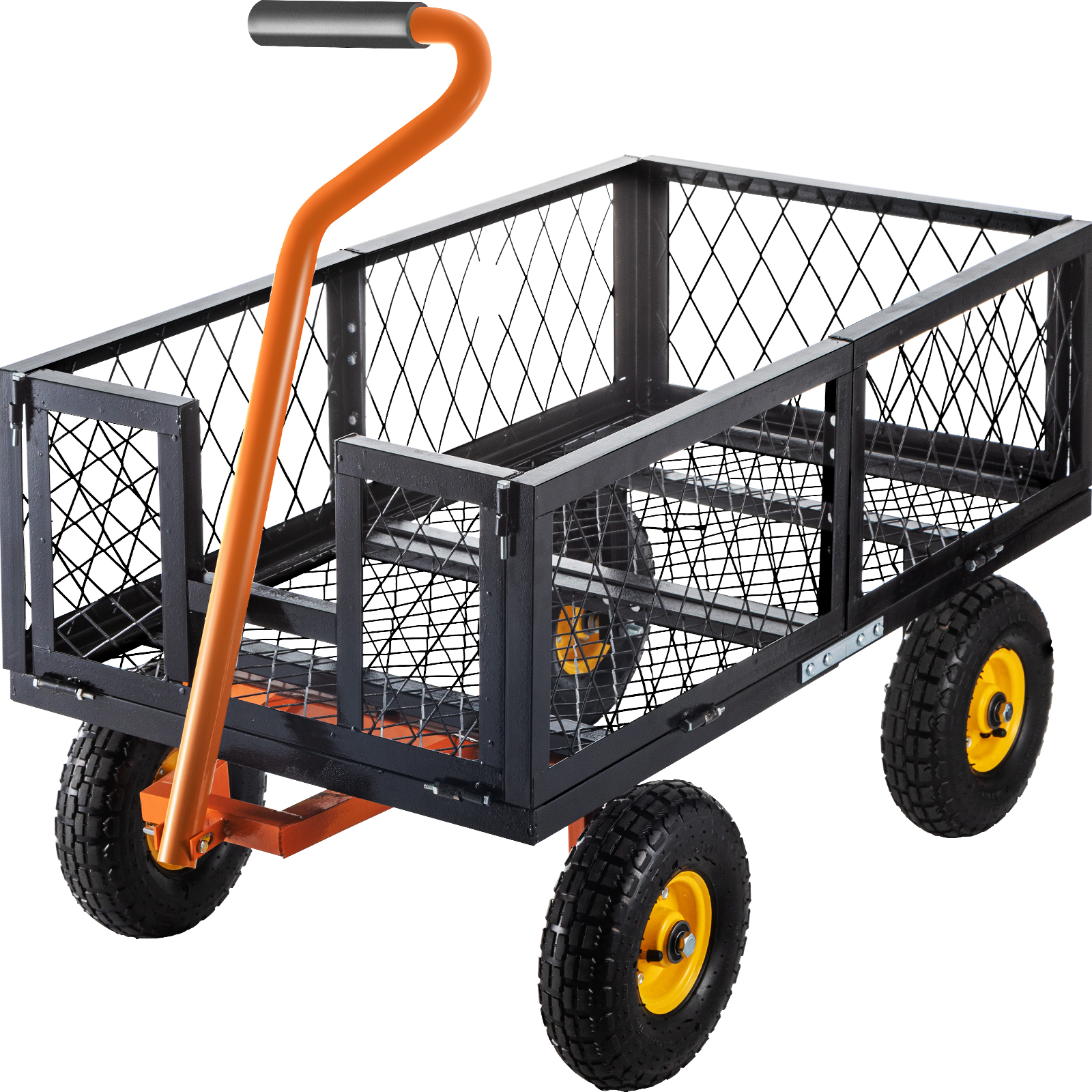 Vevor Steel Garden Cart Utility Wagon 1000lb W/ Pneumatic Tires Removable Sides от Vevor Many GEOs