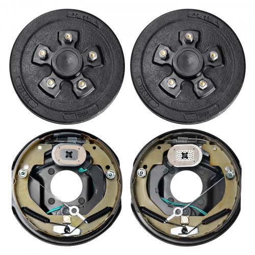 

VEVOR Trailer Hub Drum Kits 5 on 4.5" B.C. with 10" x 2-1/4" Electric Brakes, Self-Adjusting Trailer Brake Assembly for 3500 lbs Axle, 4-Hole Mounting, Backing Plates for Brake System Part Replacement