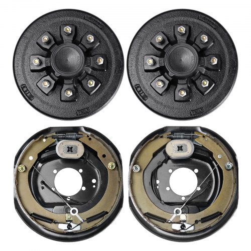 

VEVOR Trailer Hub Drum Kits 8 on 6.5" B.C. with 12" x 2" Electric Brakes, Self-Adjusting Trailer Brake Assembly for 7000 lbs Axle, 5-Hole Mounting, Backing Plates for Brake System Part Replacement