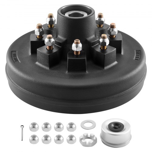 

VEVOR Electric Trailer Brake Drum, 1 Pack, 8-Hole on 4-Inch Bolt Circle Brake Drum for 7000 lbs Trailer Axles, Long Service Life, Replacement of 12 Inch Brake Hub Drums Assembly for Trailers, RVs