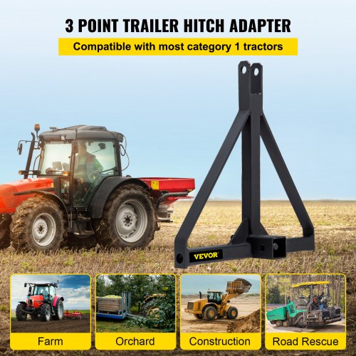 Clamp On Trailer Hitch Receiver 2'' Tractor Heavy Duty Tractor Powder Coated 