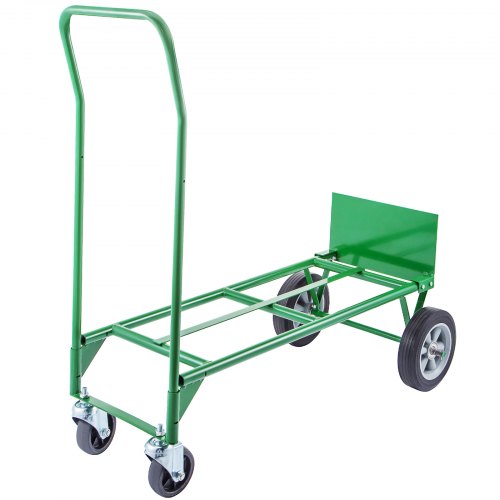 Hand Truck Convertible Dolly 300lb W/ 8inch Plastic Core Wheels In Green