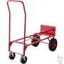 Hand Truck Convertible Dolly 200lb/300lb With 10inch Solid Wheels In Red