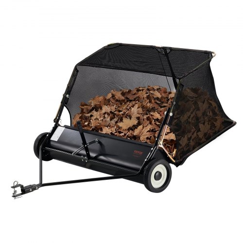 

VEVOR 52-inch Lawn Sweeper Tow Behind, 26 cu.ft. Large Pull Behind Grass Sweeper, Heavy Duty Leaf & Grass Collector with Dumping Rope Design, Adjustable Sweeping Height for Picking Up Debris & Grass