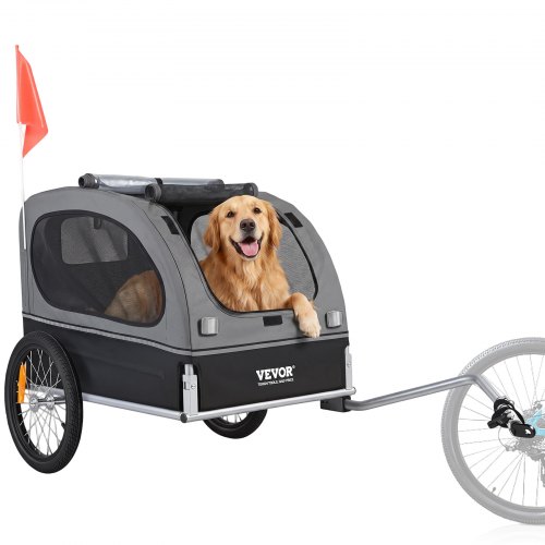 VEVOR Dog Bike Trailer, Supports up to 88 lbs, Pet Cart Bicycle Carrier, Easy Folding Frame with Quick Release Wheels, Universal Bicycle Coupler, Refl