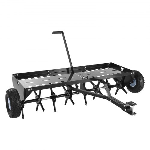 

VEVOR Tow Behind Plug Aerator, 40 in Lawn Core Aerator Tool Universal Hitch, 150lbs Weight Capacity, Heavy Duty Pull Behind Spike Aerators with Tray & 10.6 in Wheels, for Farmland & Garden Tractors
