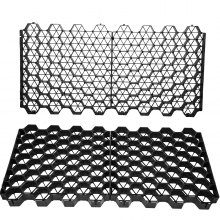 VEVOR Permeable Pavers 1.9" Depth Gravel Driveway Grid Flat-Interlocked Grass Pavers HDPE Black Plastic Shed Base for Landscaping and Soil Reinforcement in Parking Lots/Fire Lanes (Pack of 4-11 Sf)