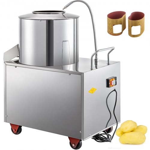 Commercial Electric Potato Peeler 15-20KG Automatic Potato Peeling Washer 220V