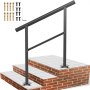 Adjustable Stair Handrail Railing Kit 2-3 Steps Aluminum Handrail Outdoor Deck
