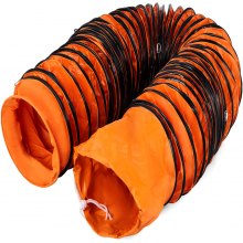 VEVOR 25ft Ducting Hose, PVC Flexible Duct Hosing with S Hook & Steel Support for 8inch Utility Blower