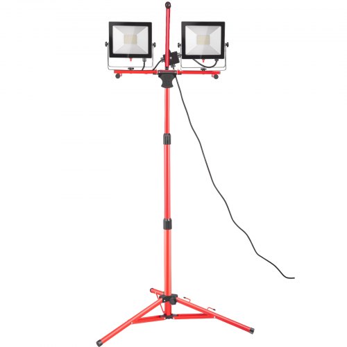 

VEVOR LED Work Light with Stand, 10000 Lumen Dual-head LED Work Light with 27.6\"-68.1\" Adjustable and Foldable Tripod Stand, IP65 Waterproofed LED Tripod Work Light, with 5000 Kelvin Color Temperatu