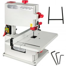 VEVOR 8 inch Benchtop Bandsaw 80mm Cutting Height Small Red Metal Tabletop Band Saw with Powerful Durable Motor for DIY Hobby Woodworking Cutting Craftsman