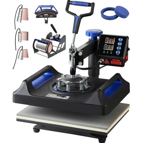 

VEVOR Heat Press Machine 12 x 15 Inch 8 in 1 Heat Press Sublimation Machine 360° Rotation Swing Away 8 in 1 Shirt Printing Machine Dual-Tube Heating for DIY T-Shirts Cap & Mugs Blue