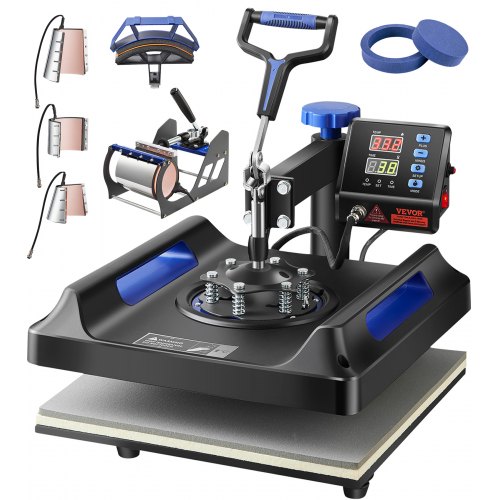 VEVOR Heat Press Machine 8 in 1 Combo, Heat Press 15x15, Swing Away T Shirt Printing Machine Digital Control, Multifunction Heat Transfer Machine Sublimation Heat Press for T-Shirt Hat Cap Mug Plate TJBHYXKLP8038GNS4V1