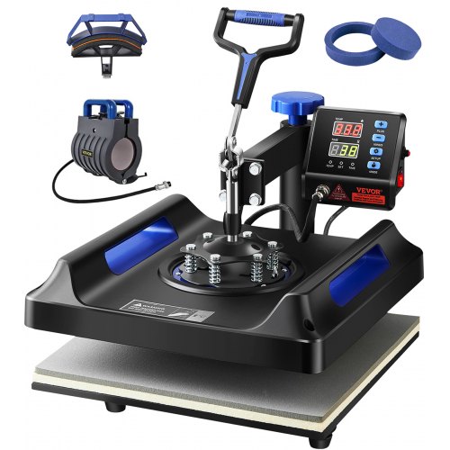 Vevor Heat Press, 15X15In Swing Away 5 In 1 Heat Press Machine, Digital Control Multifunctional Device, Quick Heating With Safety Features, Ideal For-image