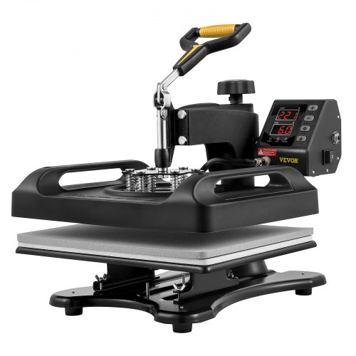 VEVOR 3-in-1 Auto Hat Heat Press with 3pcs Interchangeable Platens(6.6 x  2.7, 6.6 x 3.8, 6.1 x 3), Automatic Release&Press Knob-Style Digital