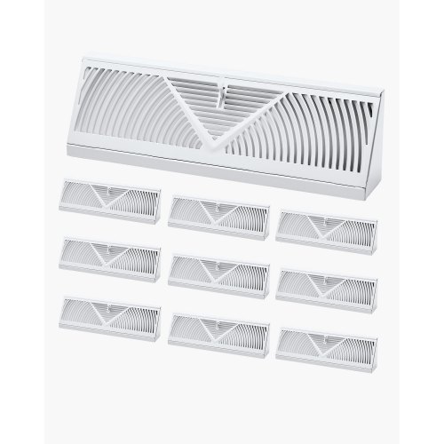 

Floor Registers 15-Inch 10-Pack Floor Vents for HVAC Baseboard Registers White